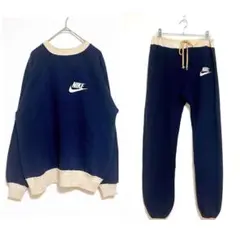 ナイキ　スウェット　上下　L 薄手　ネイビー　長袖　ルームウェア　ゆったり