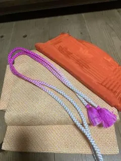 総絞り名古屋帯、帯締め、帯揚げ　3点セット