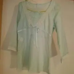 組曲SISキレイ色グリーンブラウス七分丈