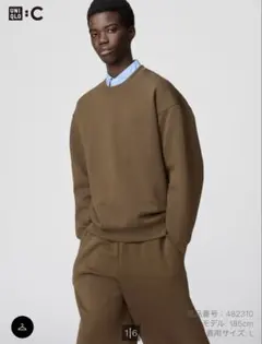UNIQLO C オーバーサイズスウェットシャツ L ブラウン