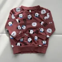 犬柄 トレーナー 80