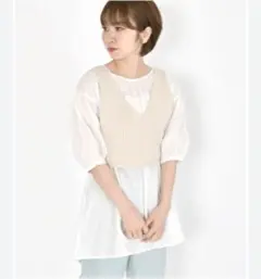 wcloset ニットビスチェ　アイボリー　ベージュのサムネイル
