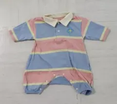breeze ストライプロンパース ポロシャツスタイル