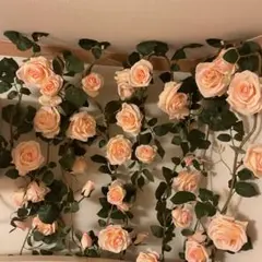【5本セット】高級造花　バラ　ガーランド　インテリア雑貨　薔薇　壁飾り　おしゃれ