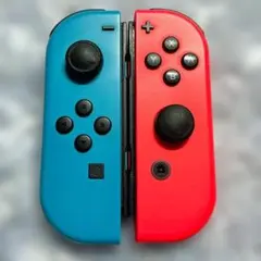 【青/赤】Switch ジョイコン Joy-Con 動作品 ストラップ付