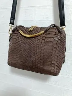 BLNOBLE パイソンレザー 2WAY ショルダーバッグ ハンドバッグ - メルカリ