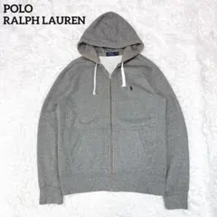 ポロラルフローレン ジップパーカー ポニー刺繍ロゴ グレー M