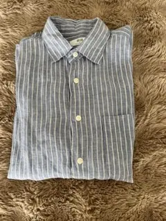 ユニクロ　ストライプ柄　リネンシャツ
