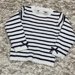 petit main ストライプニットセーター 80