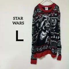 ♠️ STAR WARS 【Ｌ】ダース・ベイダー セーター レッド 海外古着