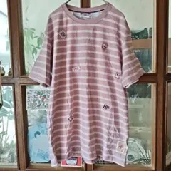 Hush Puppies ピンクストライプ Tシャツ M　定価３９００