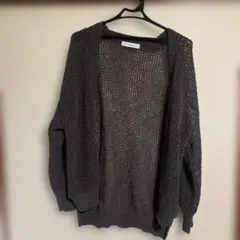 アーバンリサーチ透かし柄ガウンカーディガン　ブラウン