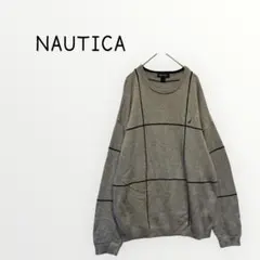 【NAUTICA 】グレー コットンニット セーター　トップス　メンズ