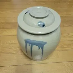 新品　蓋付かめ　甕　5升9ℓ 石見焼　手作り　吉田窯　漬物、味噌、水ガメ 新品 蓋付かめ 甕 5升9ℓ 石見焼 手作り 吉田窯 漬物、味噌