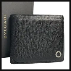 極美✨BVLGARI 三つ折り財布 ビーゼロワン レザー ブラック 現行 BVLGARI ブルガリ 三つ折り財布 ビーゼロワン レザー ロゴ