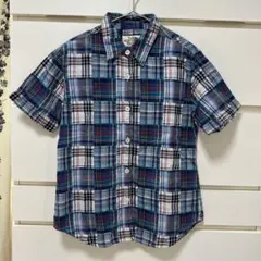 THE NORTH FACE 半袖チェックシャツ M コットン パッチワーク風のサムネイル