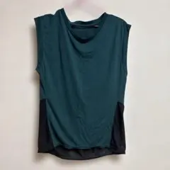 ジーフィット　ダークグリーン ノースリーブ ヨガウェア