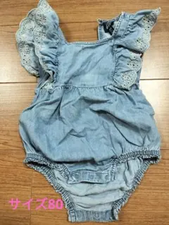 baby gap サイズ80デニム フリルロンパース