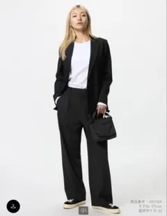 タックワイドパンツ ブラック XS