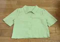 薄緑色 ショートスリーブ シャツ