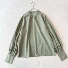【グレイル】長袖ブラウス（M)スタンドカラー ボリューム袖 シンプル