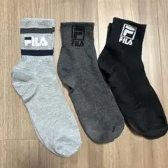 FILA ソックス 3足セット グレー ダークグレー ブラック