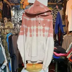 チャンピオン　リバースウィーブ　パーカー　ピンク　タイダイ　パーカー