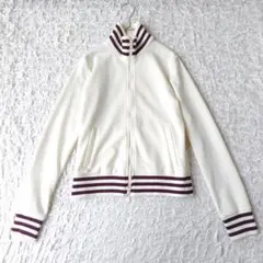 トラックジャケット　ジャージ　アイボリー　スポーツミックス　ライン　レトロ