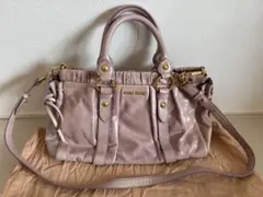 MiuMiu Vitello Lux Hand Bag 2way Pink