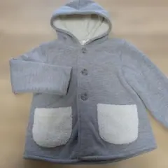 フリース グレー フード付きコート