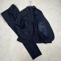 グリーンレーベルリラクシング TWサージ ナロー セットアップ チェック 濃紺