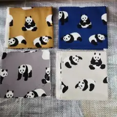 パンダ柄ハギレ4枚セット