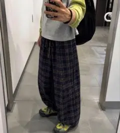 パジャマパンツ チェックパンツ 極太 00s cityboy 美品 レア配色