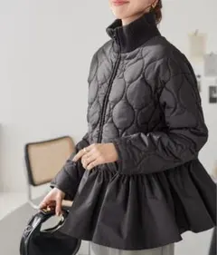 【美品】kobe lettuceキルティングジャケット ブラックフレアL