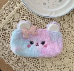 グラデーション ファー ペンケース ポーチ 筆箱