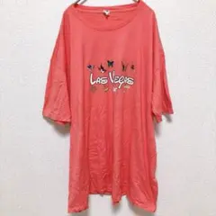 アルスタイル Tシャツ クルーネック 半袖 蝶柄 3XL 桃色 綿 ストリート