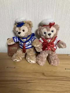 ダッフィー & シェリーメイ　ぬいぐるみバッジ　ディズニーシー