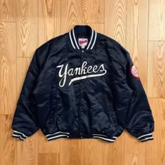ヤンキース　スタジャン　MLB 刺繍　ネイビー90s 中綿　激レア