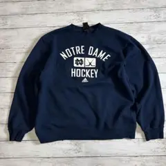 adidas ノートルダム大学 HOＣＫＥＹ スウェット　ゆるダボメンズ古着