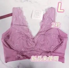 【新品】♡ ルーナナチュラルアップナイトブラ ピンク Lサイズ 2枚