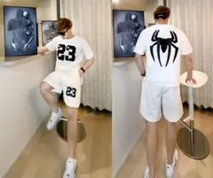 コットン素材の4WAYストレッチセット。夏に快適、サイズS〜4XL対応。