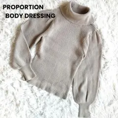 プロポーションボディードレッシング リブニット レーヨン混 タートル ベージュ