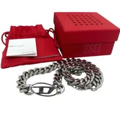 【AB】ディーゼル DIESEL OvalD カーブ チェーン ネックレス 美品