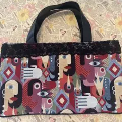 ヨーロッパ輸入生地 / ハンドメイド トートバッグ 約40cm x 23.5cm