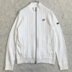 美品✨マスターバニー　ゴルフウェア　ケーブルニット　ダブルファスナー　ロゴ　M位