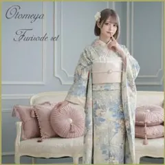 ご専用♡くすみカラーの百花/金彩/くすみブルー/振袖フルセット　ｎ51　成人式