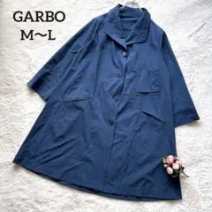 GARBO◇スプリングコート　ナイロン　コート　薄手　Aライン　ネイビー　M　L
