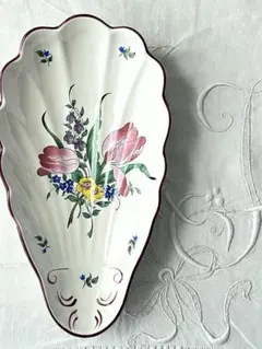 【美品】フランスアンティーク Luneville窯 シェル型ラヴィエ[3816]