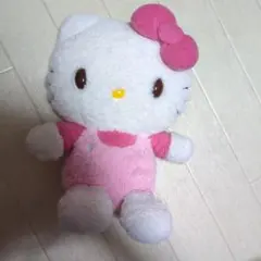Hello Kitty ふわふわぬいぐるみ ピンク オーバーオール 約24センチ