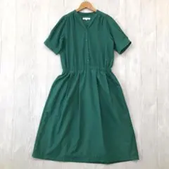 【夏物セール中！/美品】 grove 半袖ワンピース M グリーン シンプル